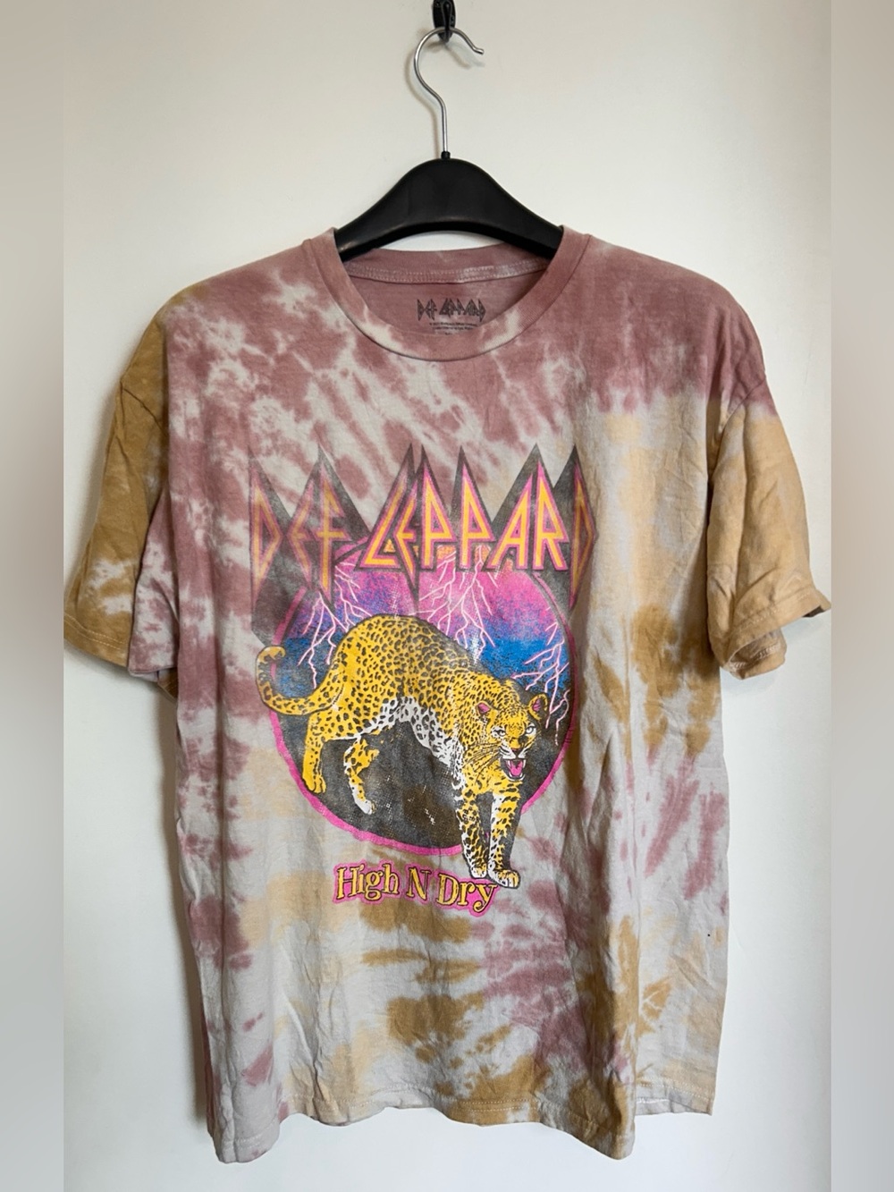 DEF LEOPARD GRAPHIC TEE “HIGH N DRY” TIE DYE